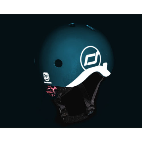 Babyhelm XXS Reflektierend, größenverstellbar mit LED Licht und Magnetverschluss