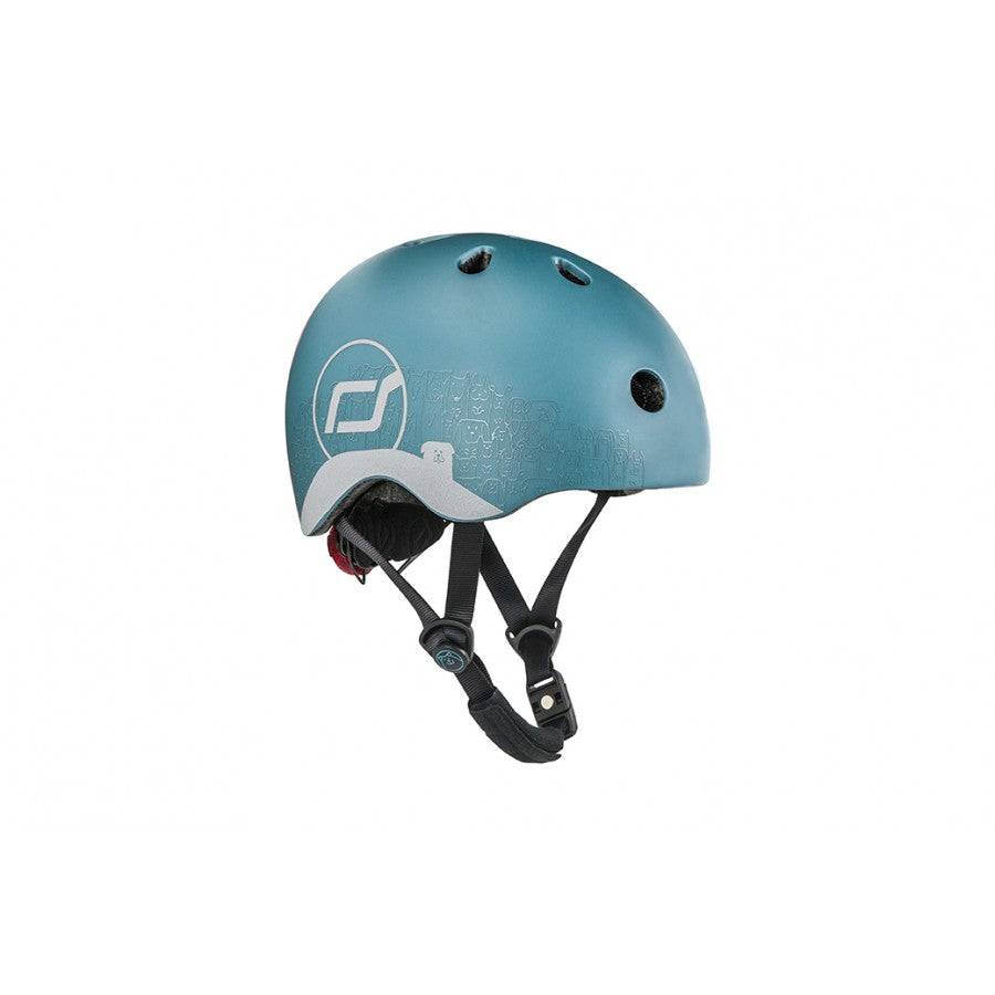 Babyhelm XXS Reflektierend, größenverstellbar mit LED Licht und Magnetverschluss