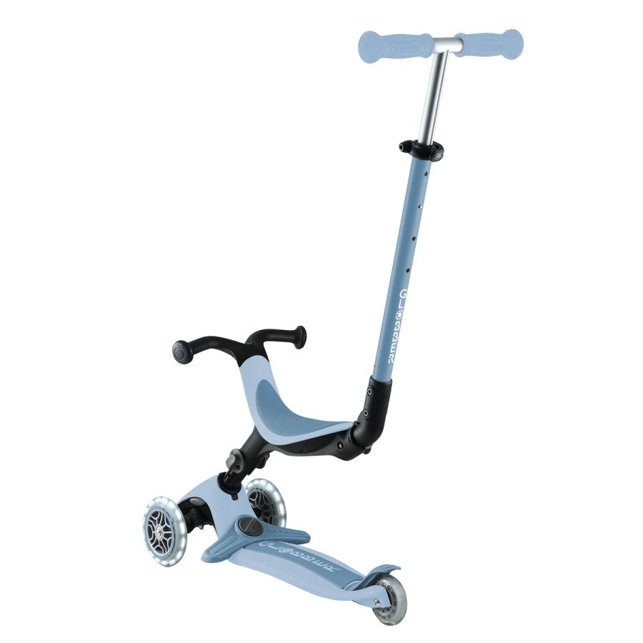 GLOBBER GO-UP ACTIVE LIGHTS ECO, mit Leuchtrollen, Dreirad, Laufrad und Scooter