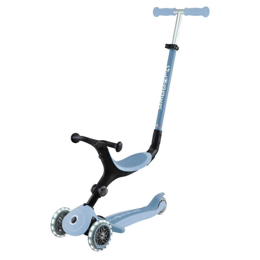 GLOBBER GO-UP ACTIVE LIGHTS ECO, mit Leuchtrollen, Dreirad, Laufrad und Scooter