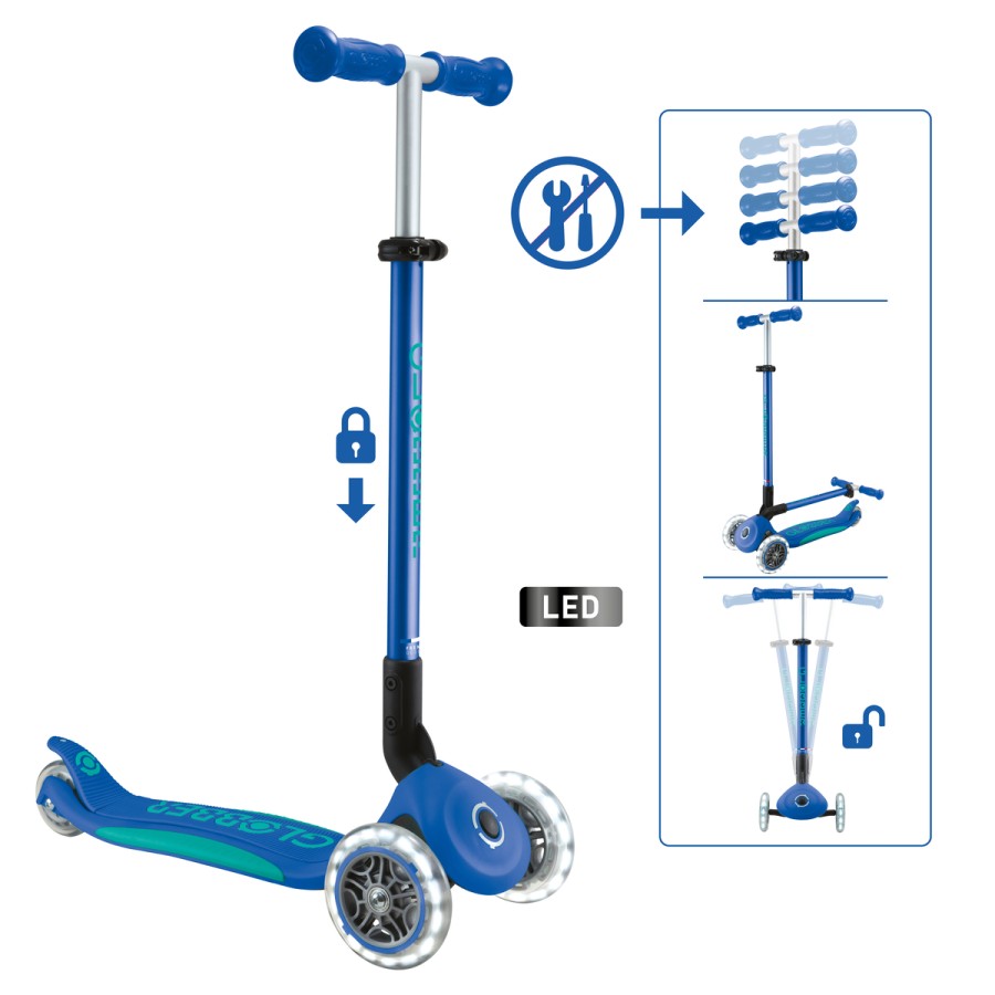 GLOBBER PRIMO FOLDABLE PLUS LIGHTS mit Leuchtrollen